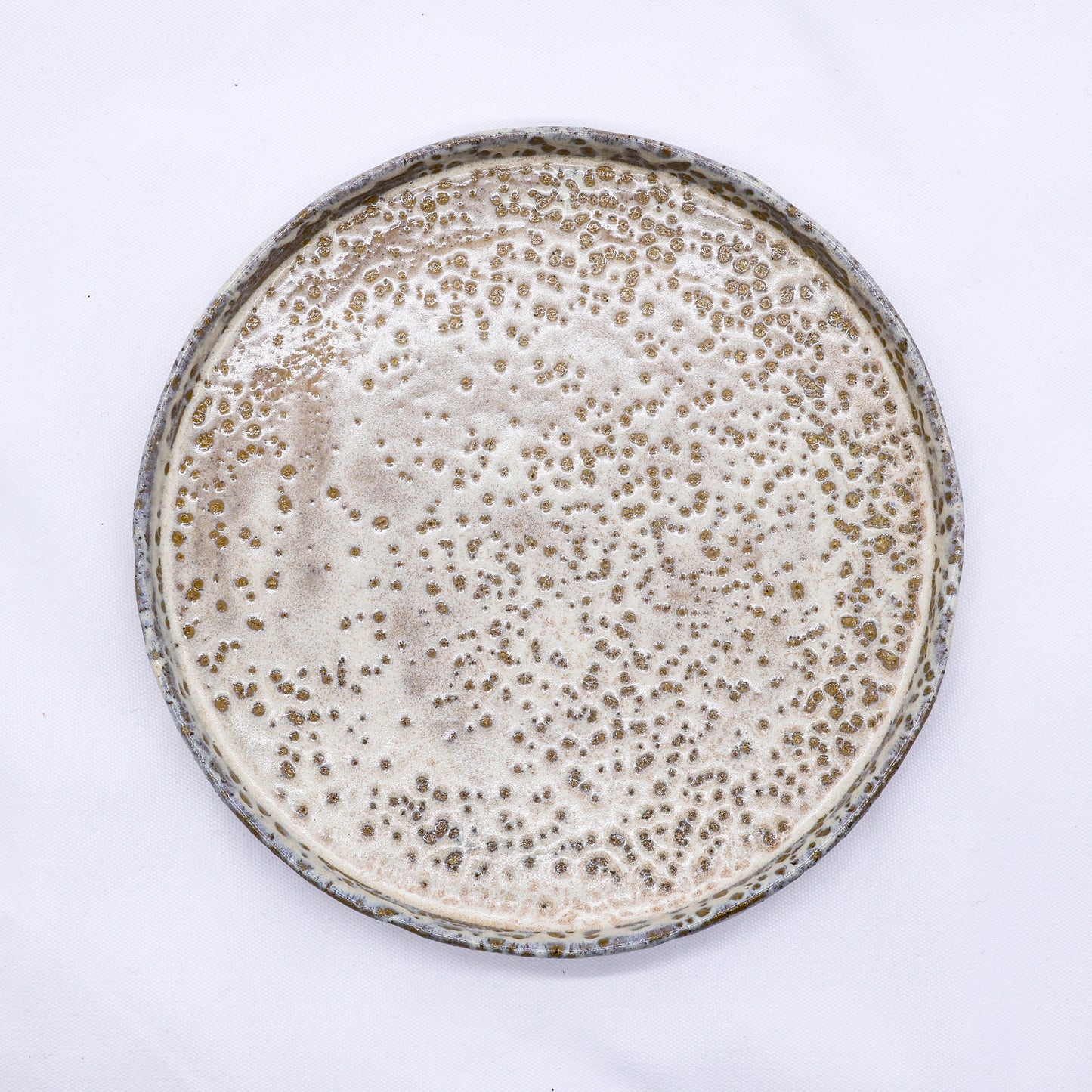 27cm Dotted White Stoneware Handmade Ceramic Dinner Plate