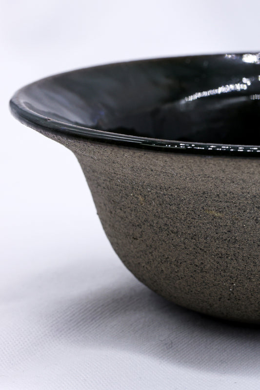 7,5' Green Handmade Grey Stoneware Bowl