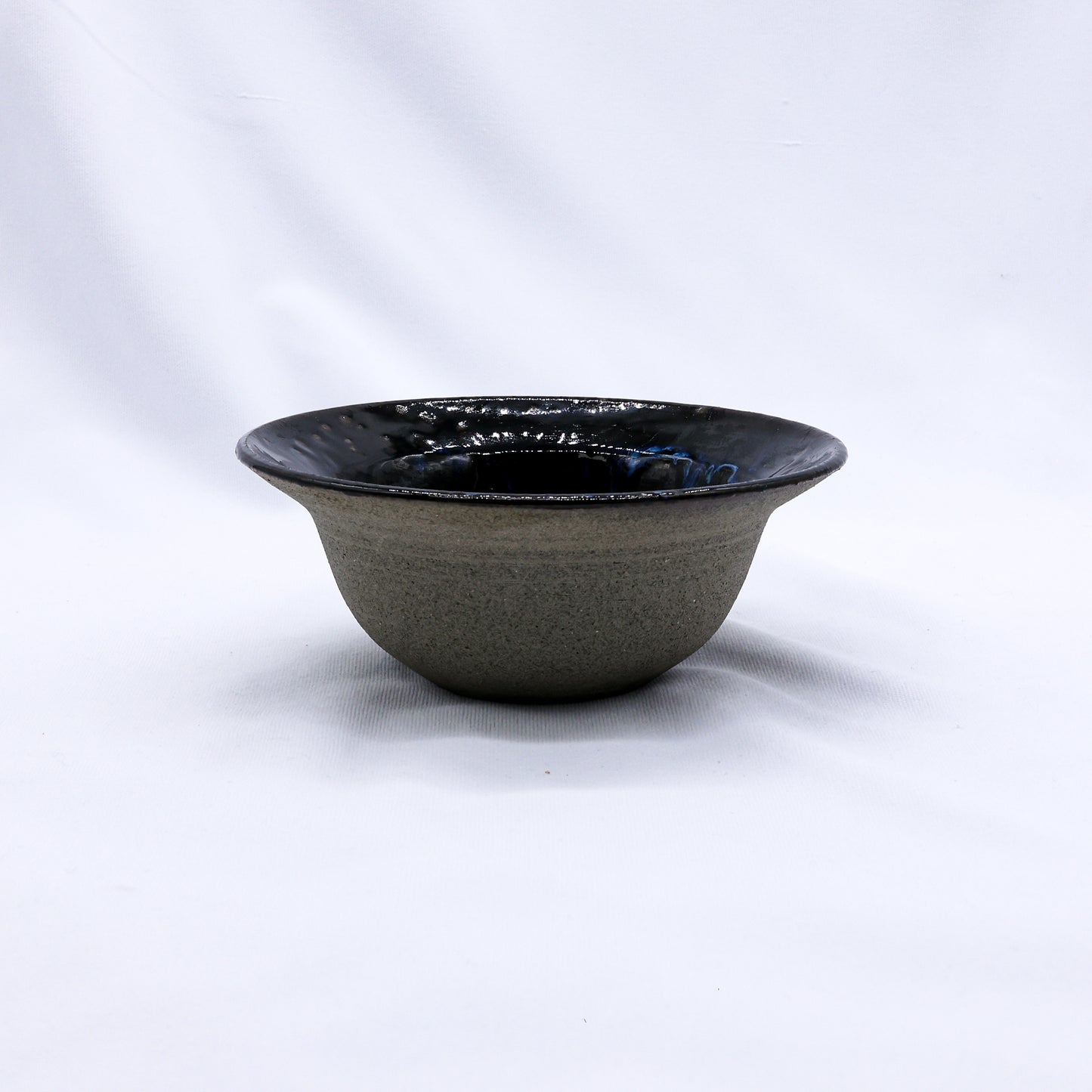 7,5' Turquoise Blue Handmade Grey Stoneware Bowl