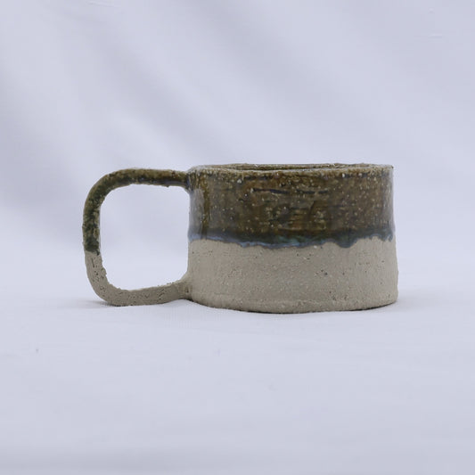 Beige Grande Handmade Milled Stoneware Big Ceramic Mug