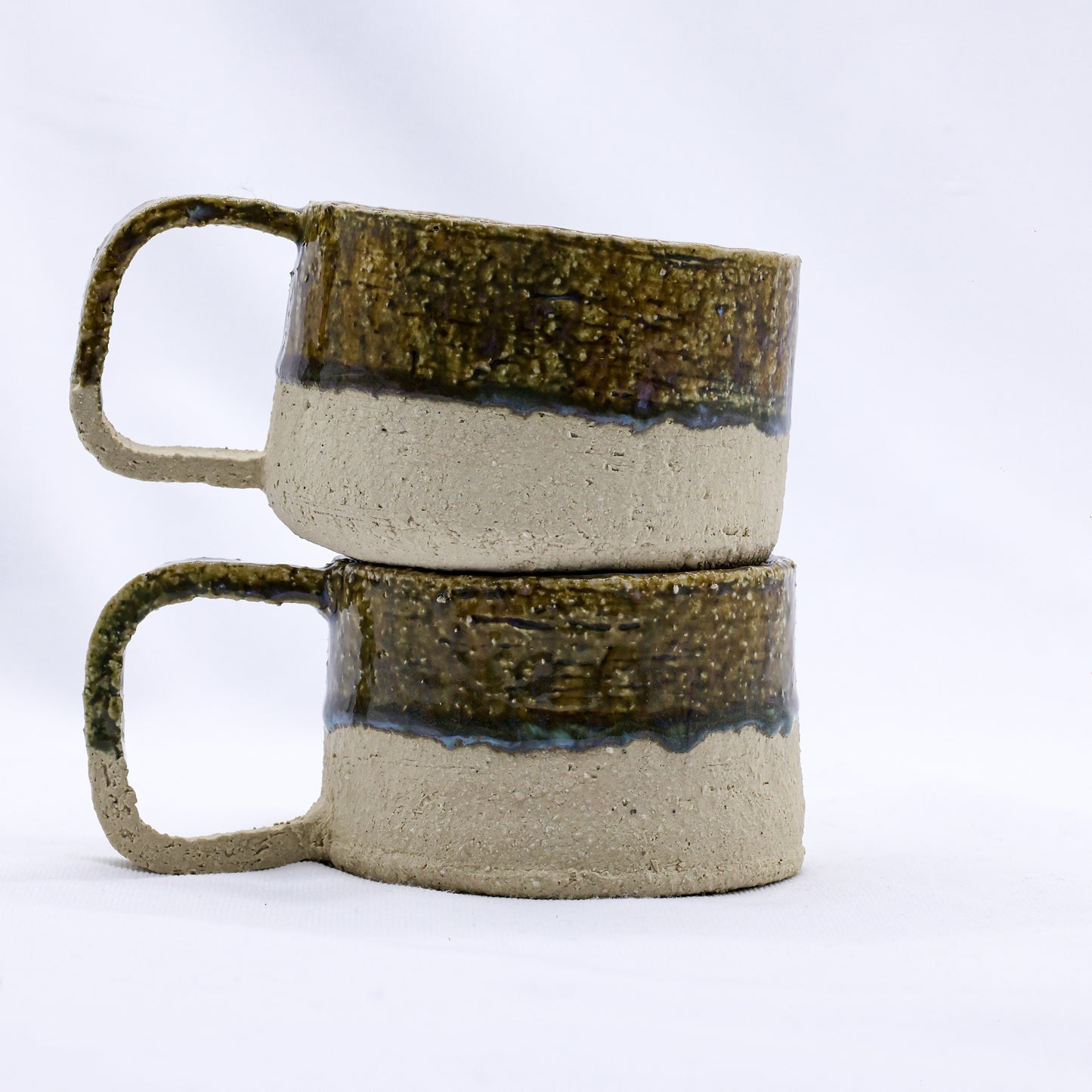 Beige Grande Handmade Milled Stoneware Big Ceramic Mug