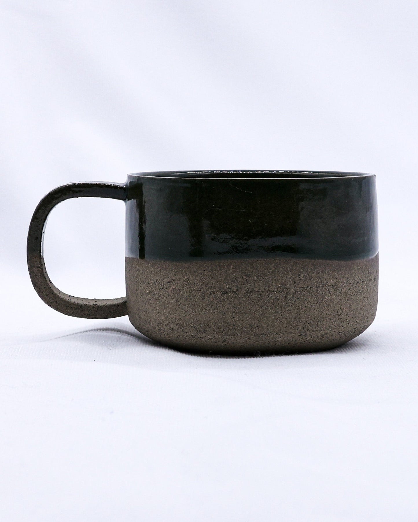 Bluverde Grande Handmade Ceramic Smoked Grey Stoneware Big Ceramic Mug