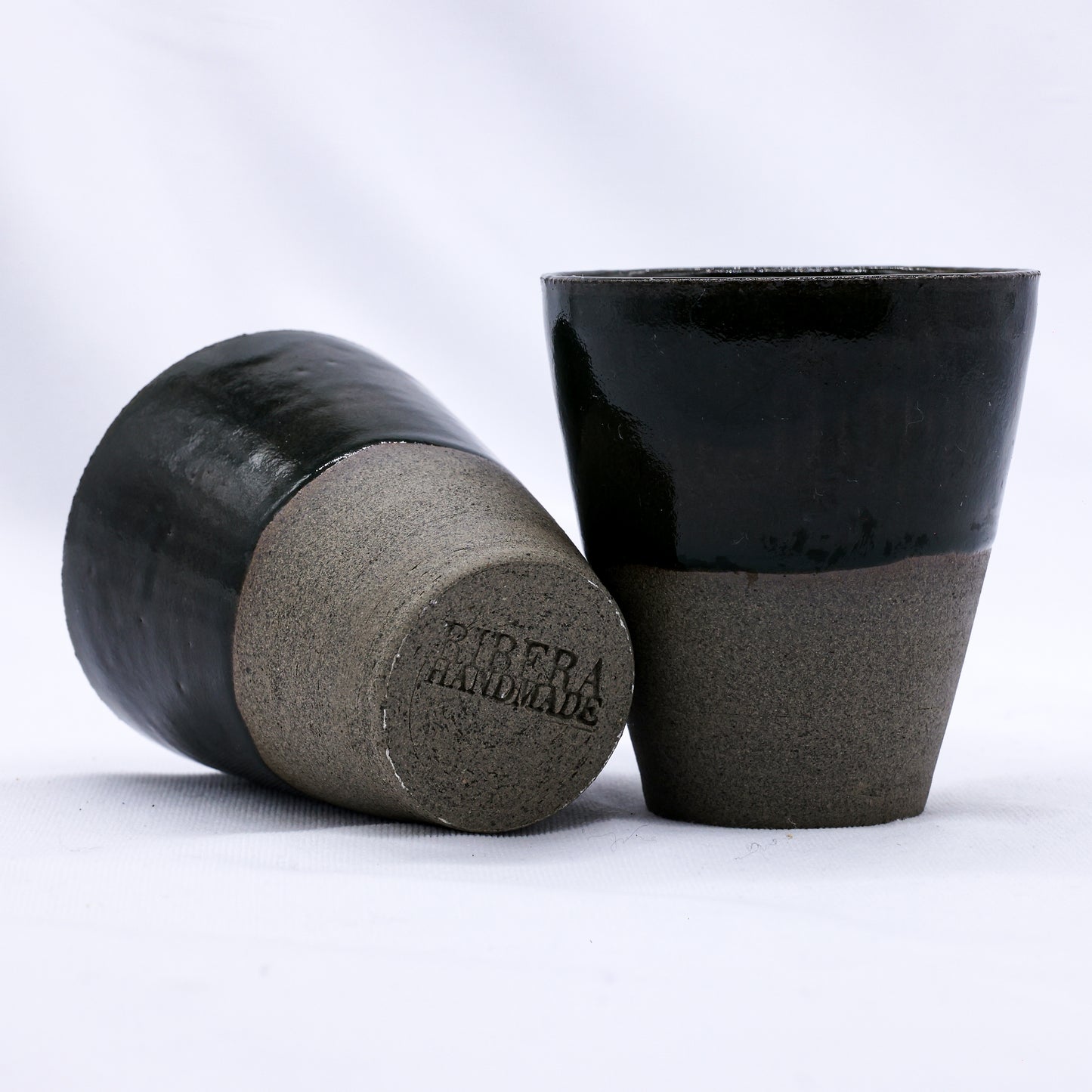 Bluverde Quadra Handmade Ceramic Smoked Grey Stoneware Tall Ceramic Cup