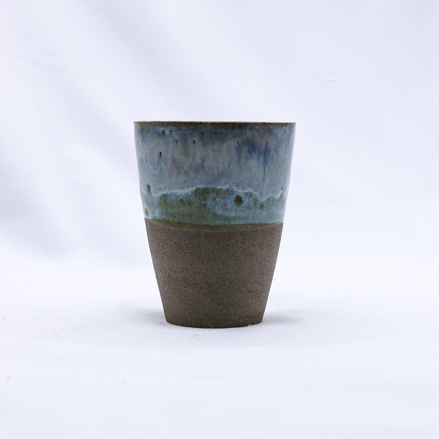 Bluvio Quadra Handmade Ceramic Smoked Grey Stoneware Tall Ceramic Cup