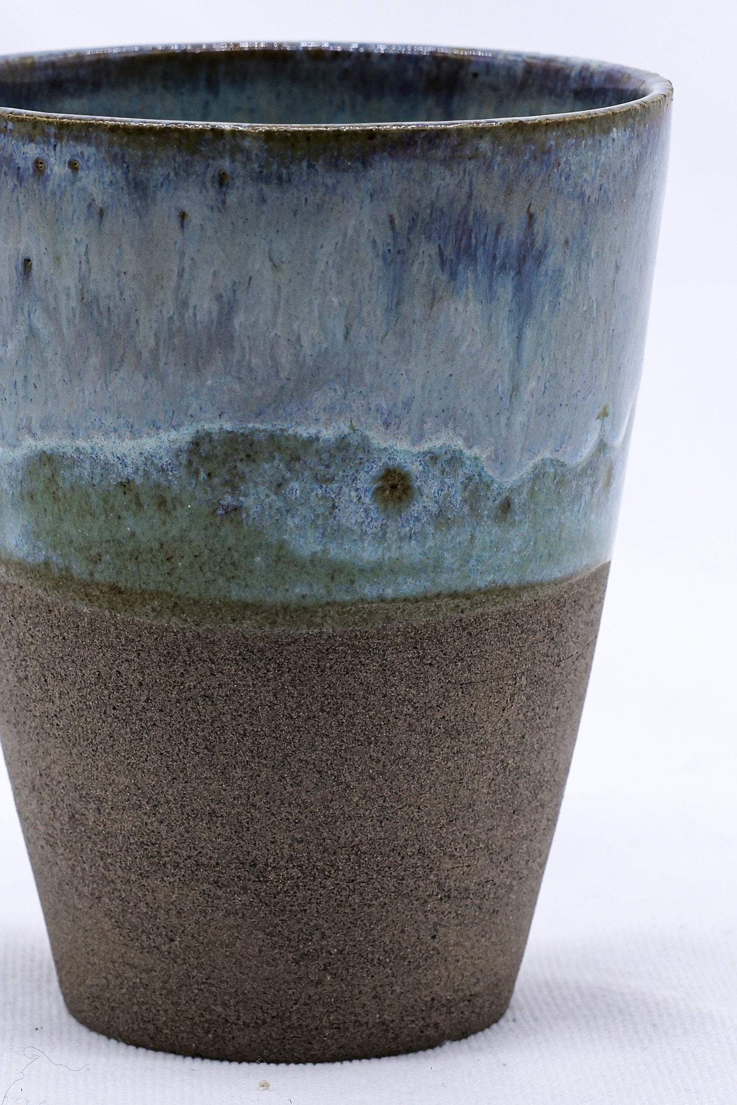 Bluvio Quadra Handmade Ceramic Smoked Grey Stoneware Tall Ceramic Cup