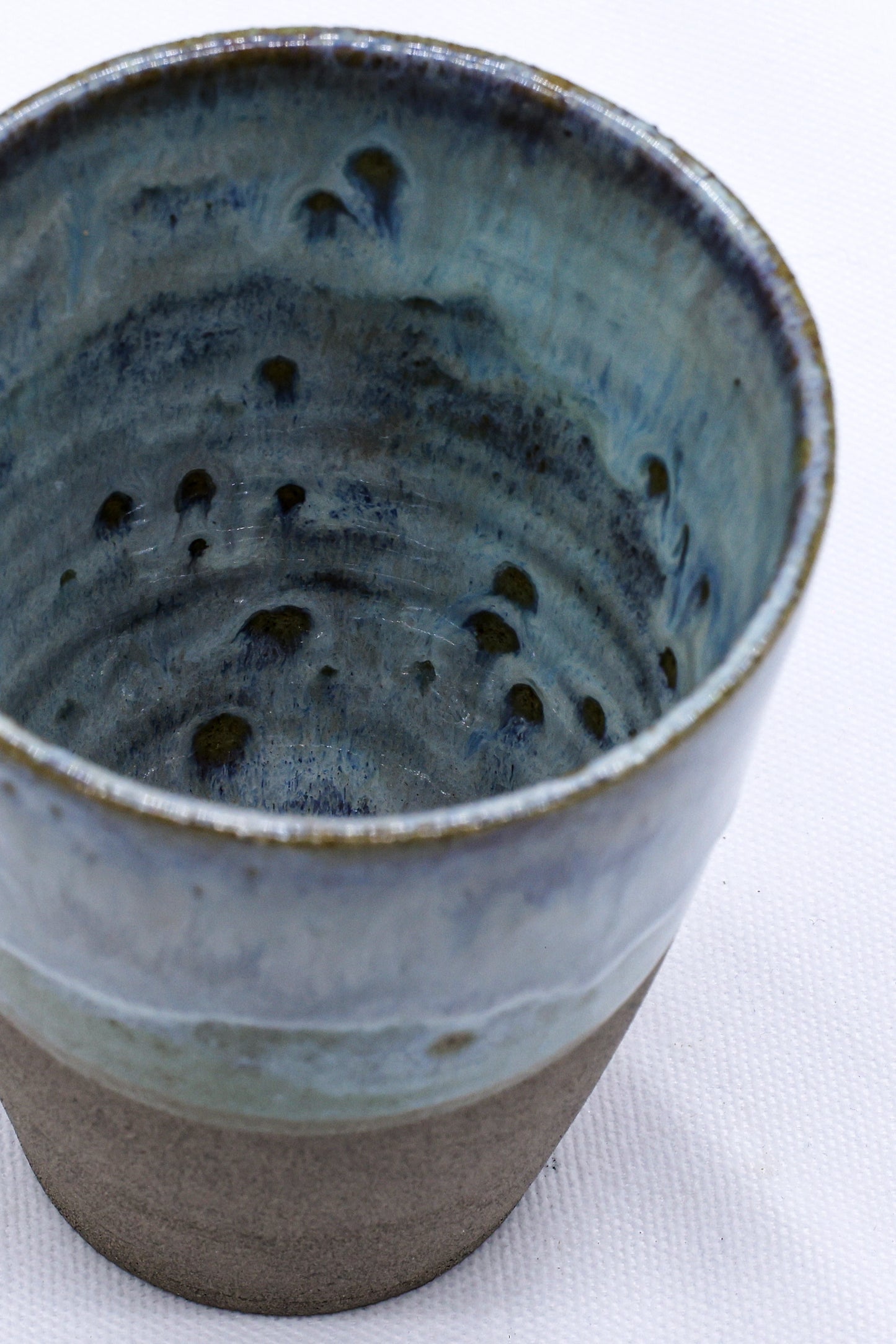 Bluvio Quadra Handmade Ceramic Smoked Grey Stoneware Tall Ceramic Cup