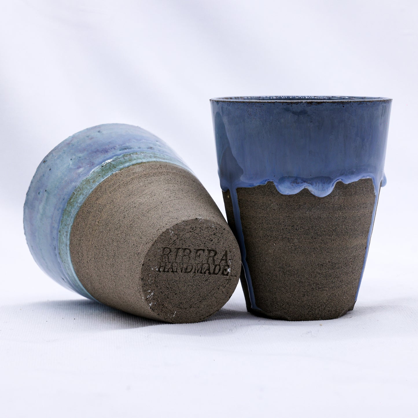 Blulume Quadra Blue Handmade Ceramic Smoked Grey Stoneware Tall Ceramic Cup