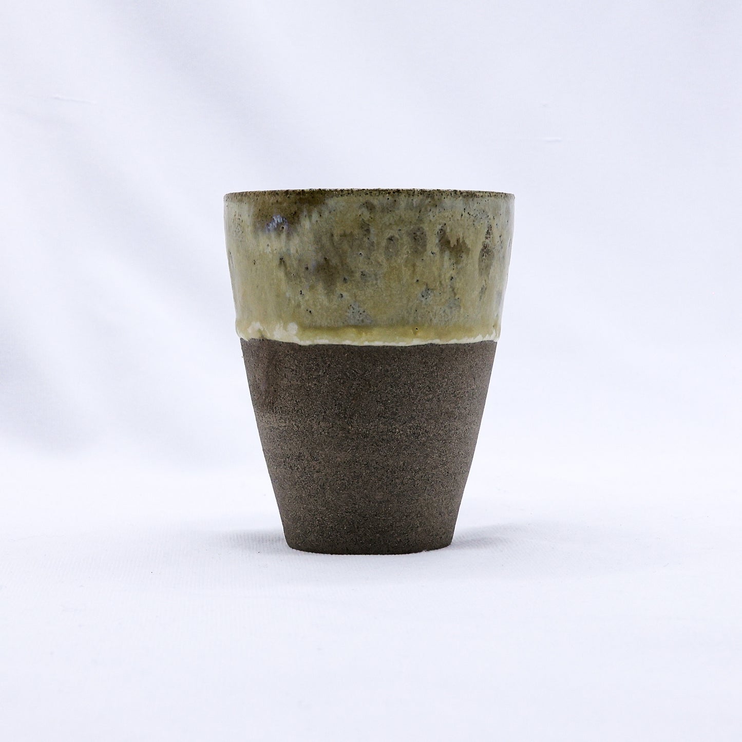 TerraBlu Quadra Handmade Ceramic Smoked Grey Stoneware Tall Ceramic Cup