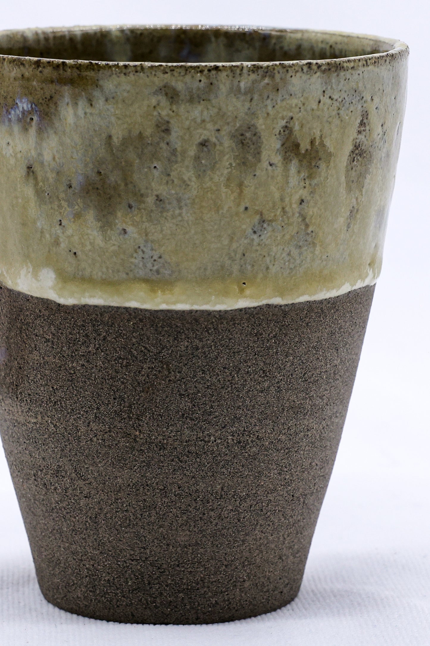 TerraBlu Quadra Handmade Ceramic Smoked Grey Stoneware Tall Ceramic Cup