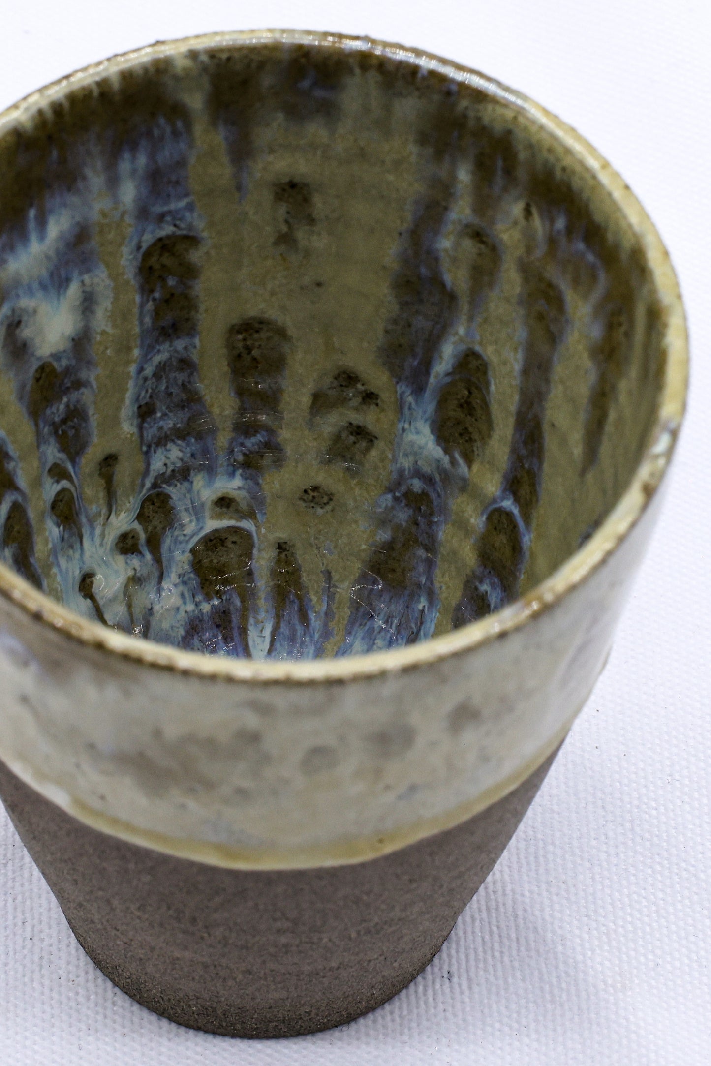 TerraBlu Quadra Handmade Ceramic Smoked Grey Stoneware Tall Ceramic Cup