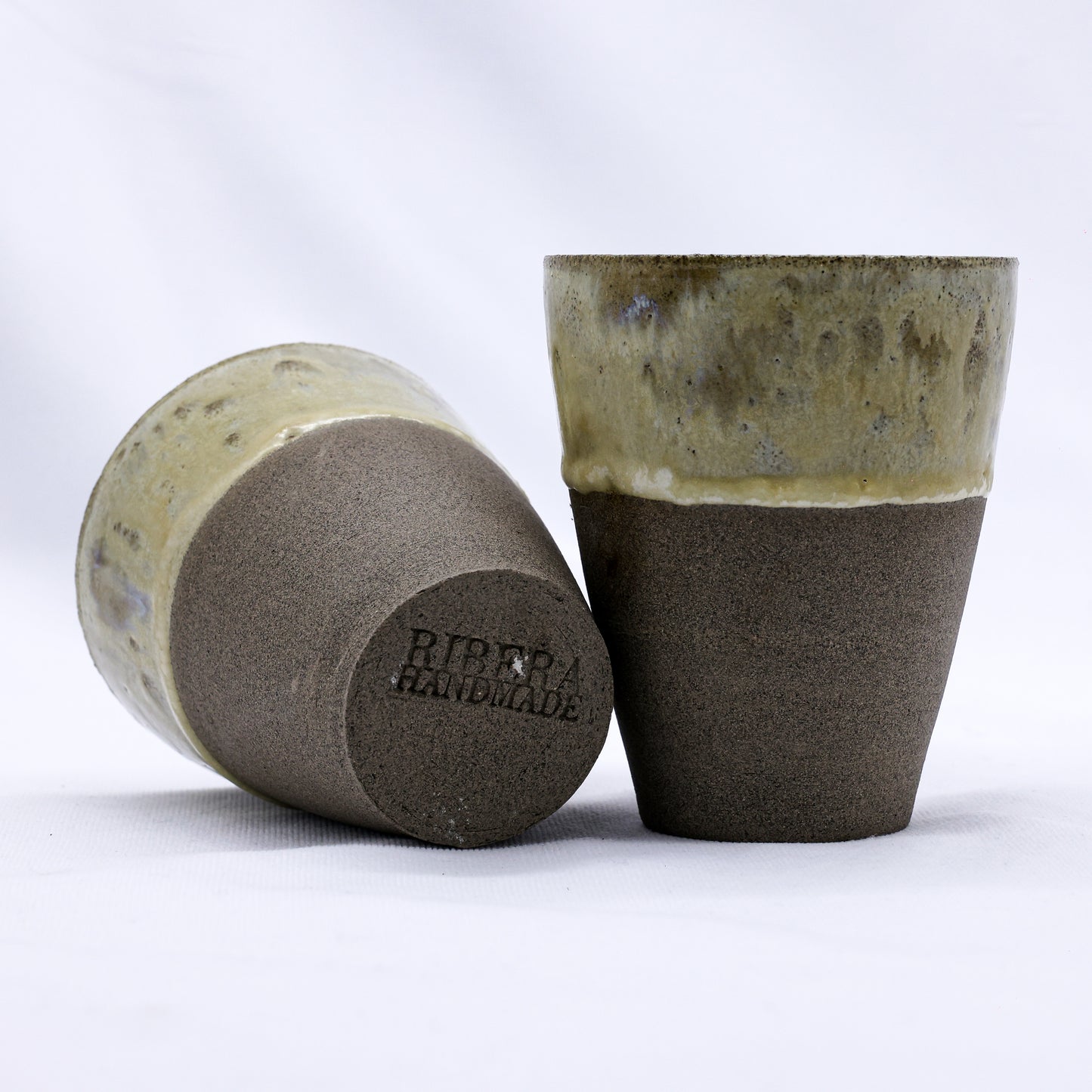 TerraBlu Quadra Handmade Ceramic Smoked Grey Stoneware Tall Ceramic Cup