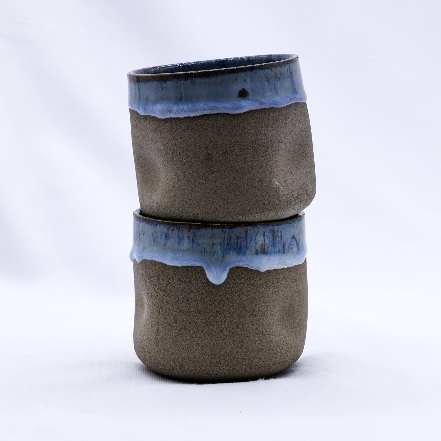 Blunero Goccio Handmade Ceramic Smoked Grey Stoneware Short Cup