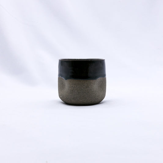 Verde Goccio Handmade Ceramic Smoked Grey Stoneware Short Cup