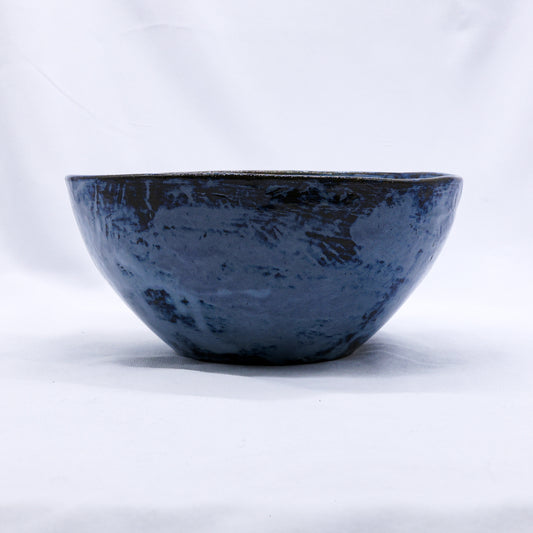 Large Turquoise Blue Smoked Grey Large Handmade Ceramic Stoneware Bowl