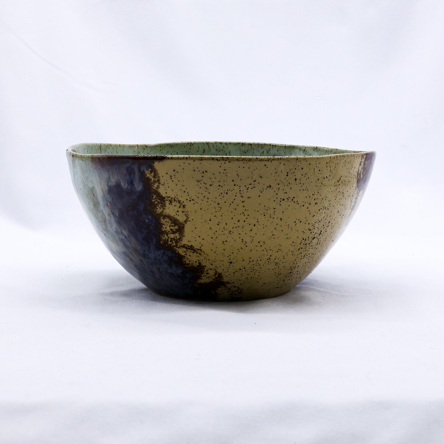 Large Green Handmade Ceramic Stoneware Bowl