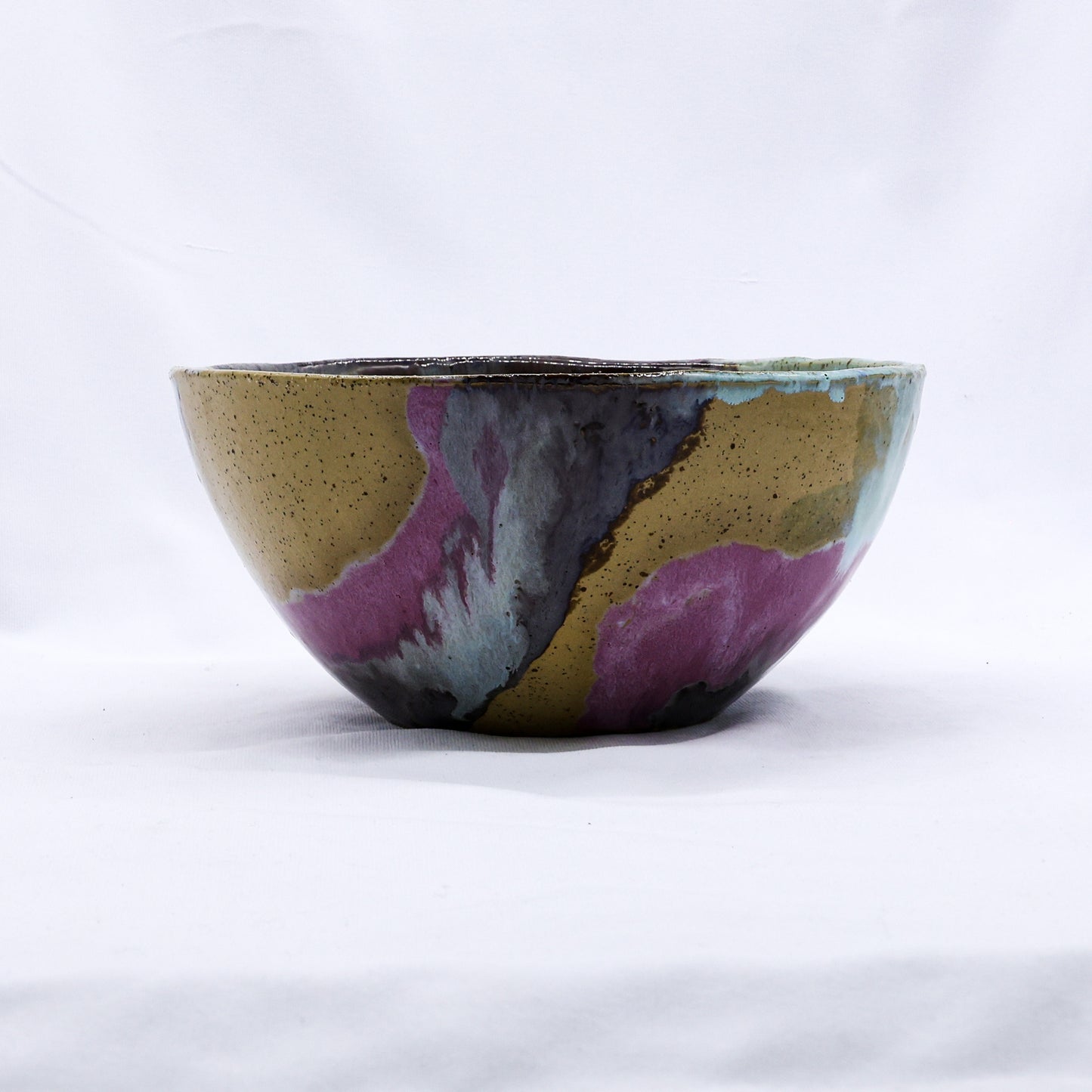 Large Purple Handmade Ceramic Stoneware Bowl