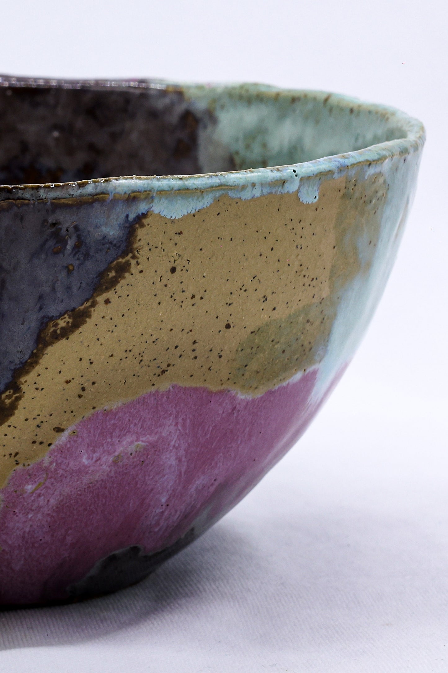 Large Purple Handmade Ceramic Stoneware Bowl