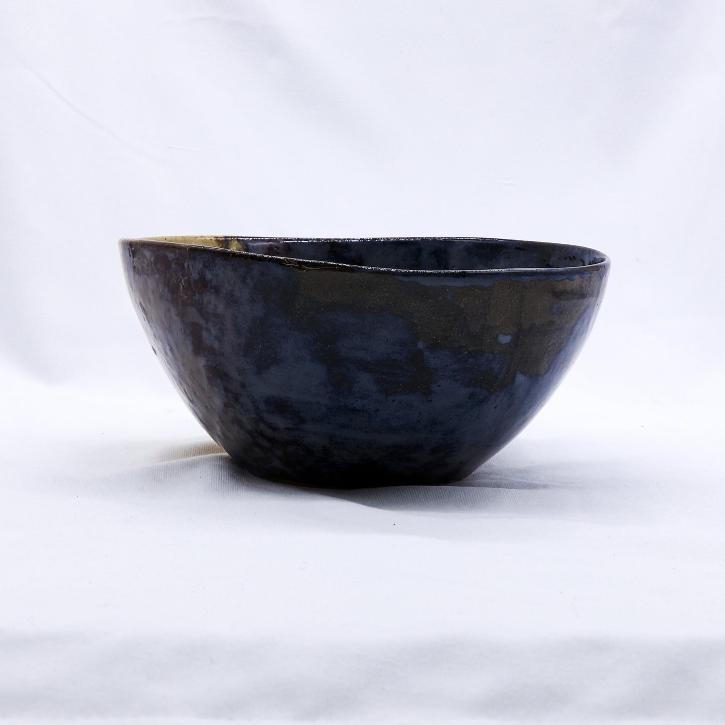 Large Dark Blue Handmade Ceramic Stoneware Bowl