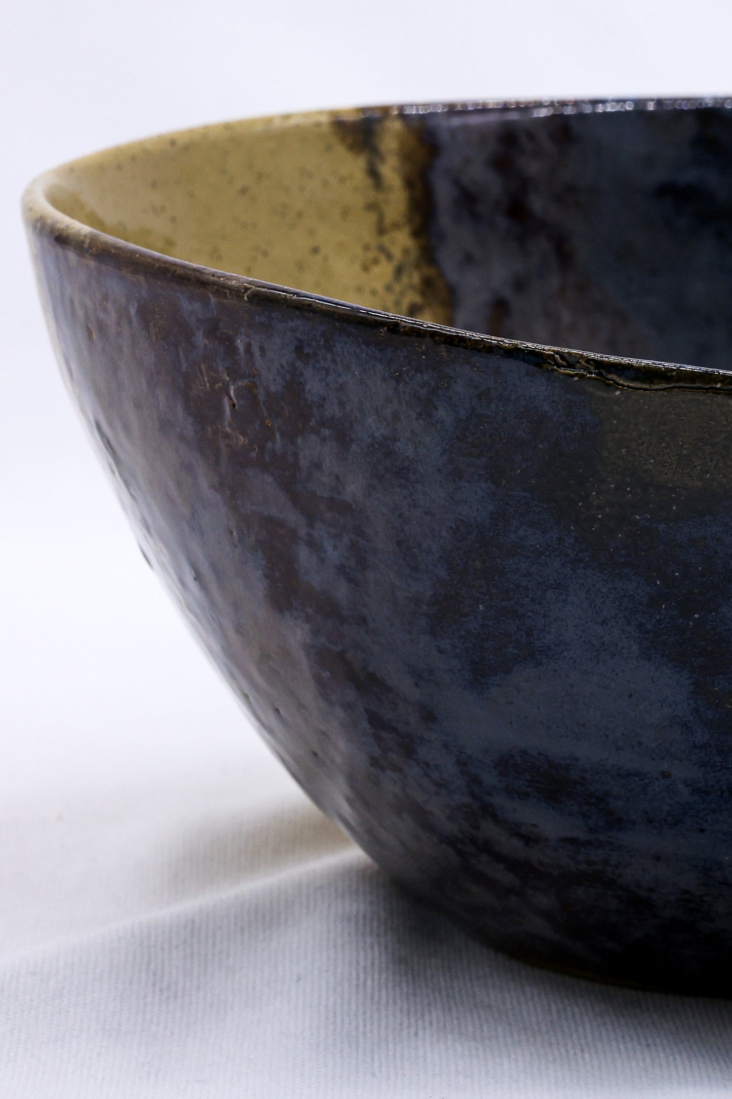 Large Dark Blue Handmade Ceramic Stoneware Bowl