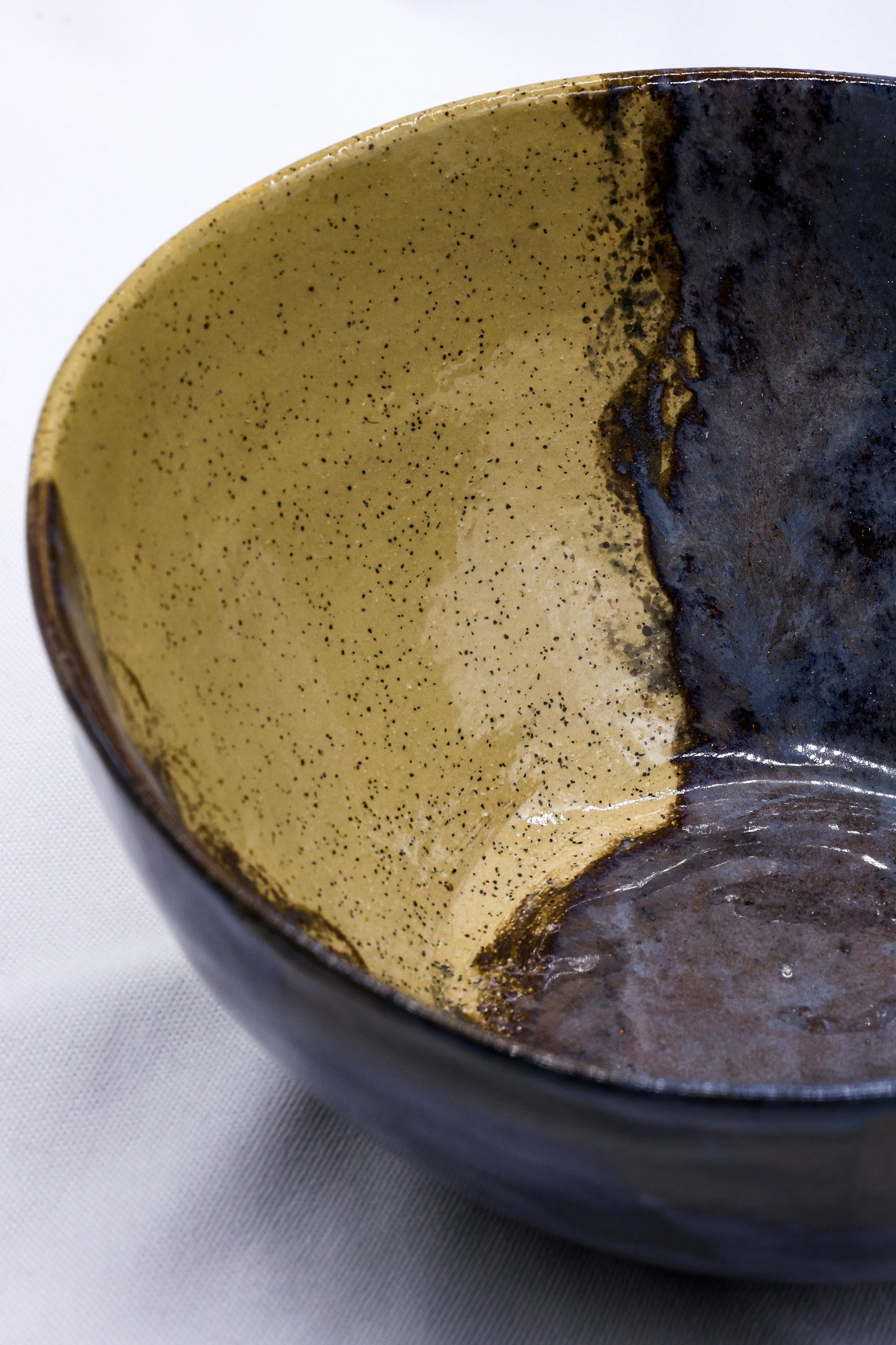 Large Dark Blue Handmade Ceramic Stoneware Bowl