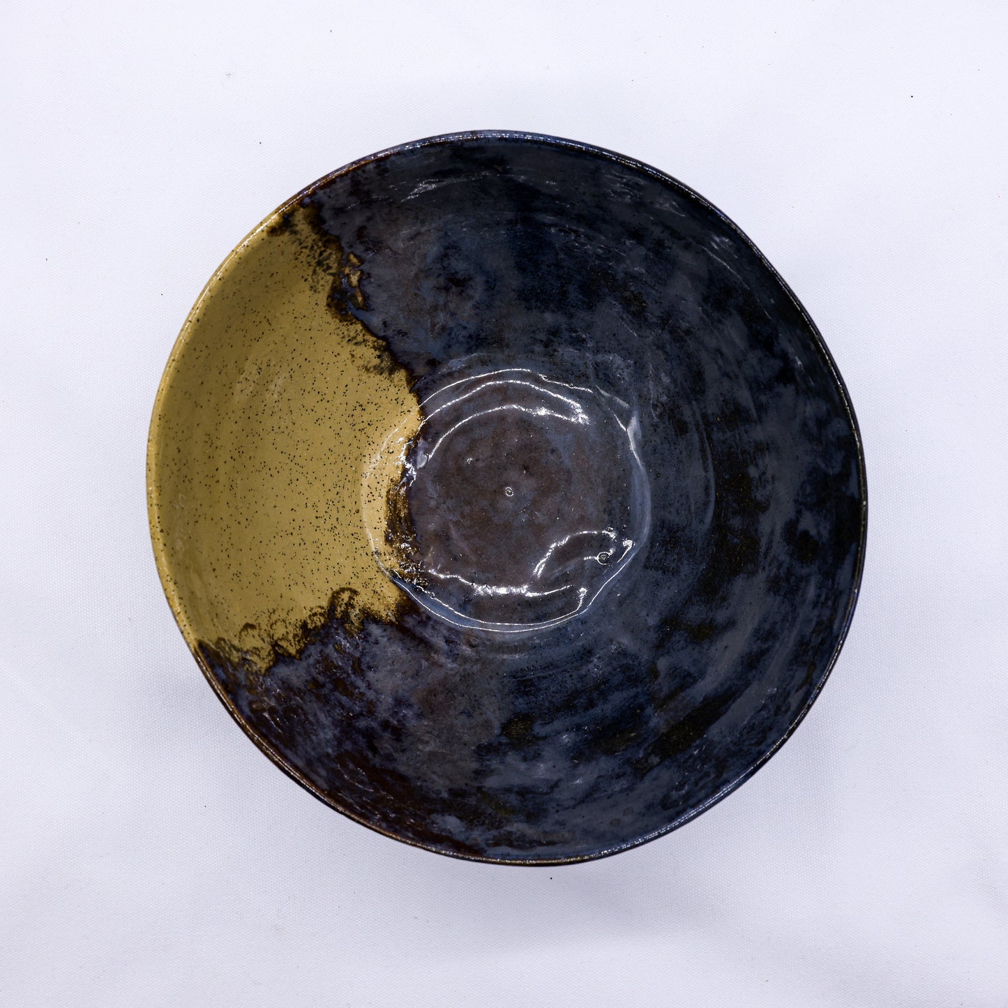 Large Dark Blue Handmade Ceramic Stoneware Bowl