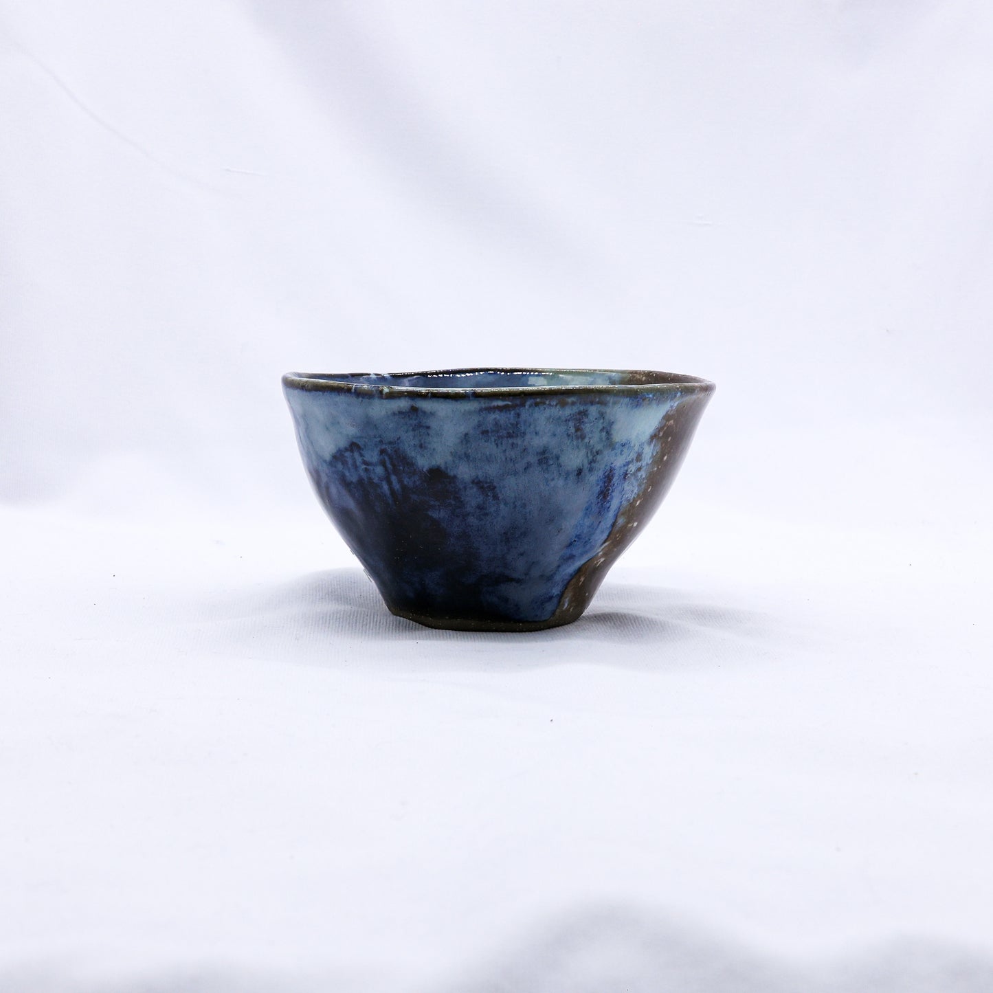 Small Smoked Grey Turquoise Blue Small Handmade Ceramic Stoneware Dinner Bowl