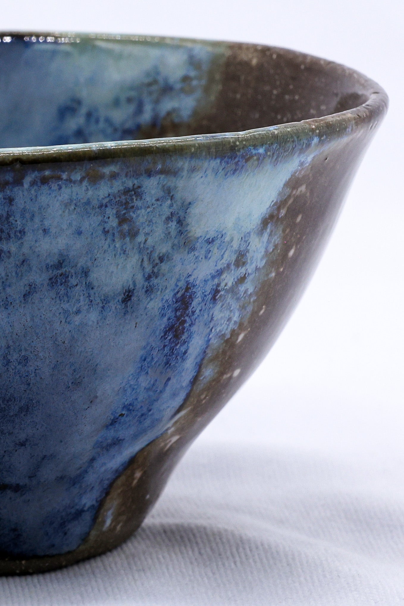 Small Smoked Grey Turquoise Blue Small Handmade Ceramic Stoneware Dinner Bowl