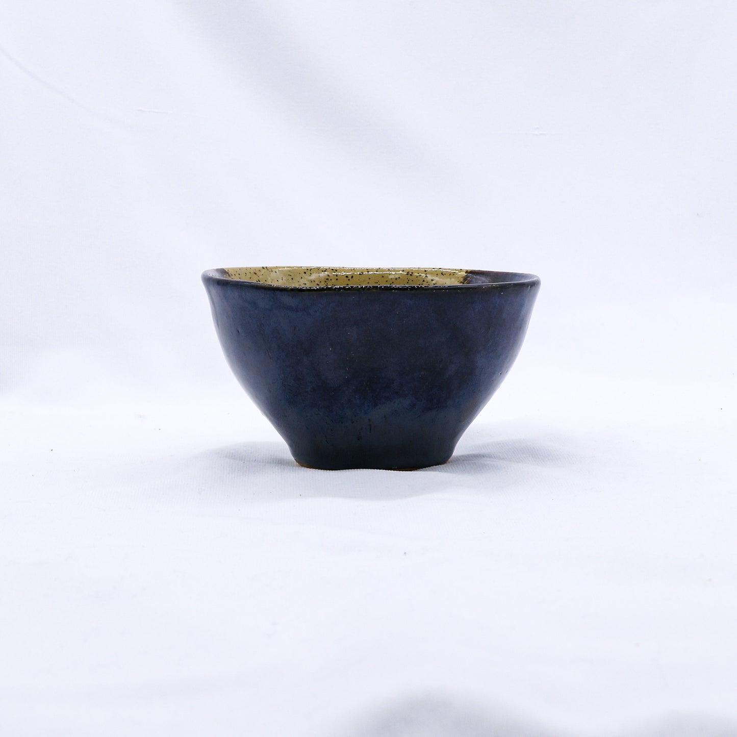 Small Dark Blue Handmade Ceramic Stoneware Dinner Bowl