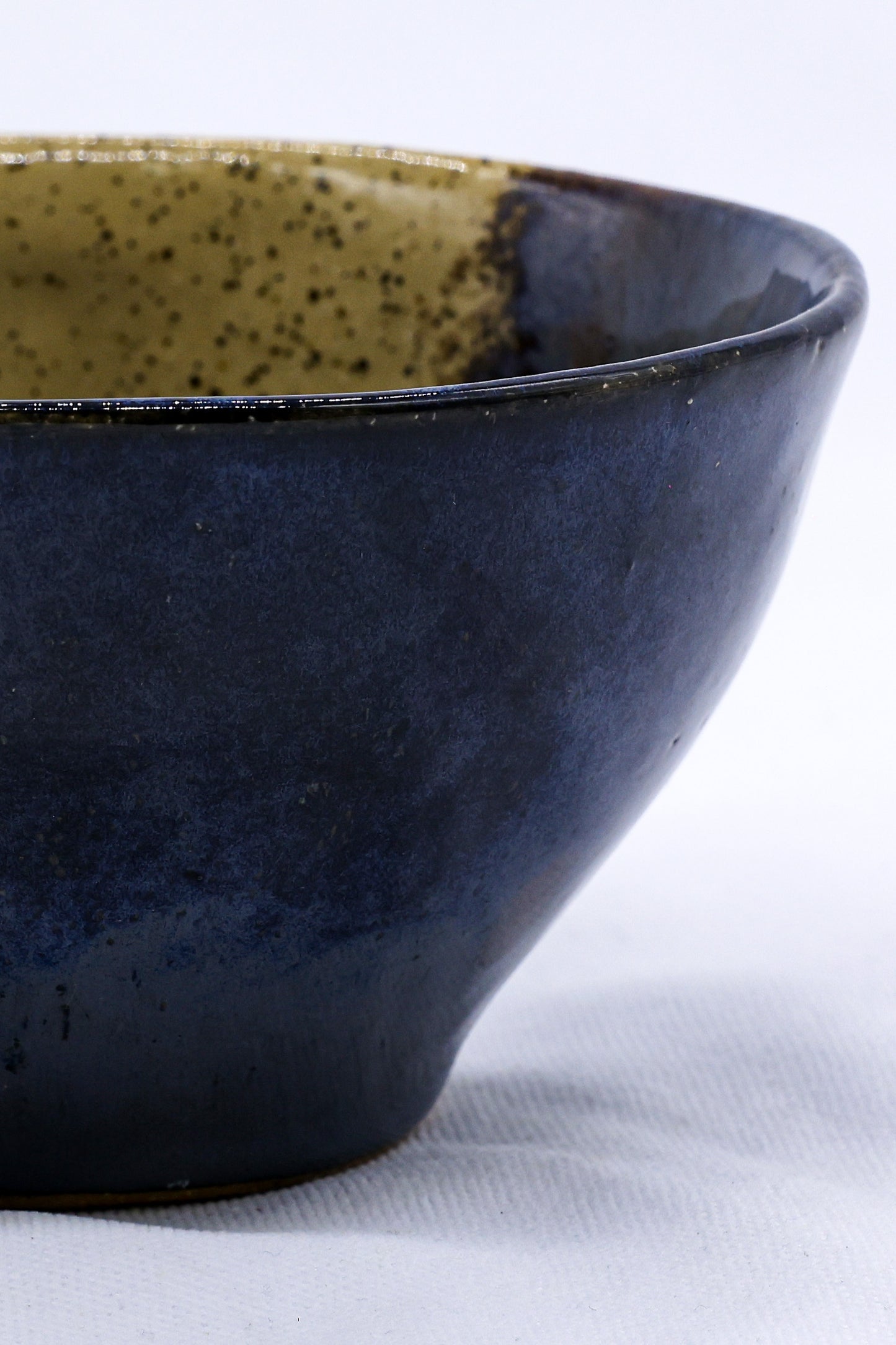 Small Dark Blue Handmade Ceramic Stoneware Dinner Bowl