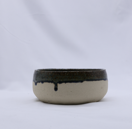 Handmade Ceramic Dark Blue Pasta Bowl